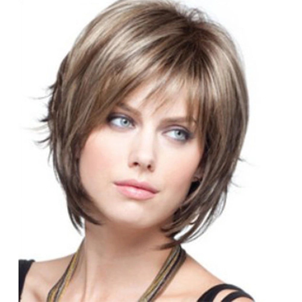 short wavy wig with bangs