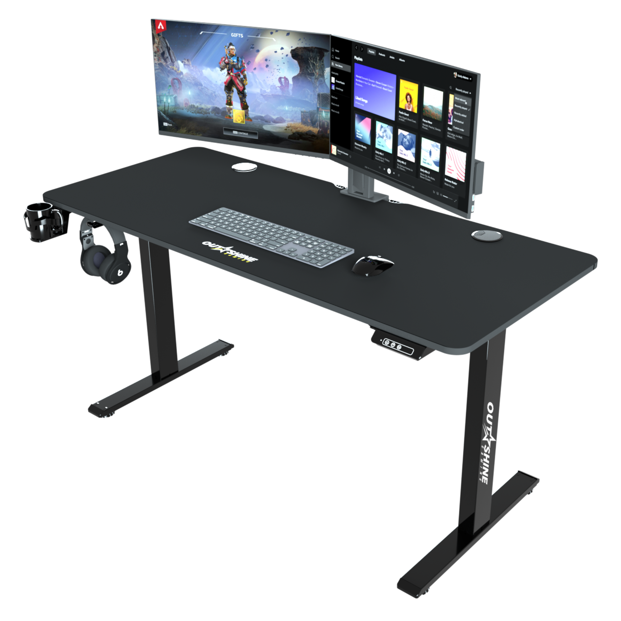 Hover Gaming Desk - Electric & Height Adjustable - Outshine Gaming product image