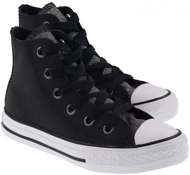 converse chuck taylor all star graphite glitter leather high top