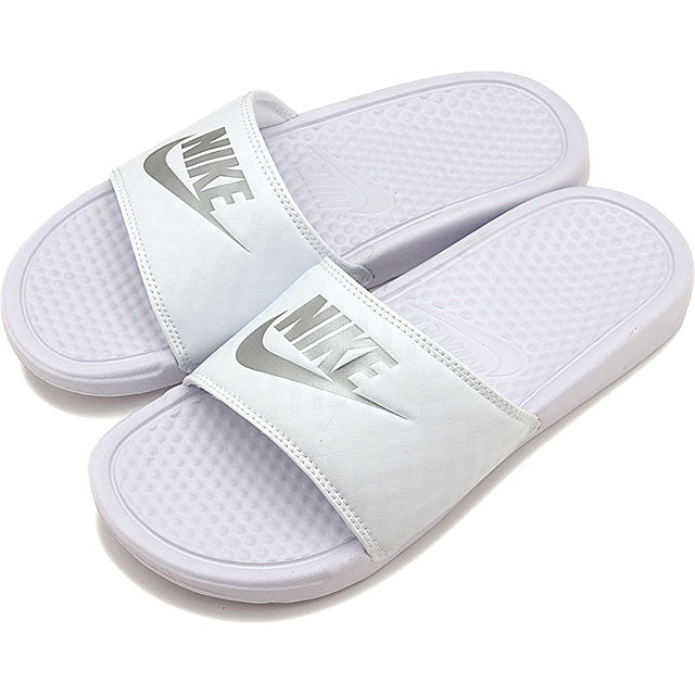 silver nike sandals