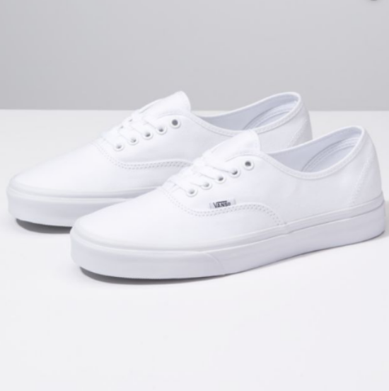 white low top lace up vans