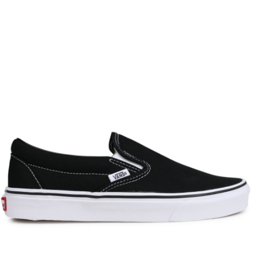 vans classic slip on black & white shoes