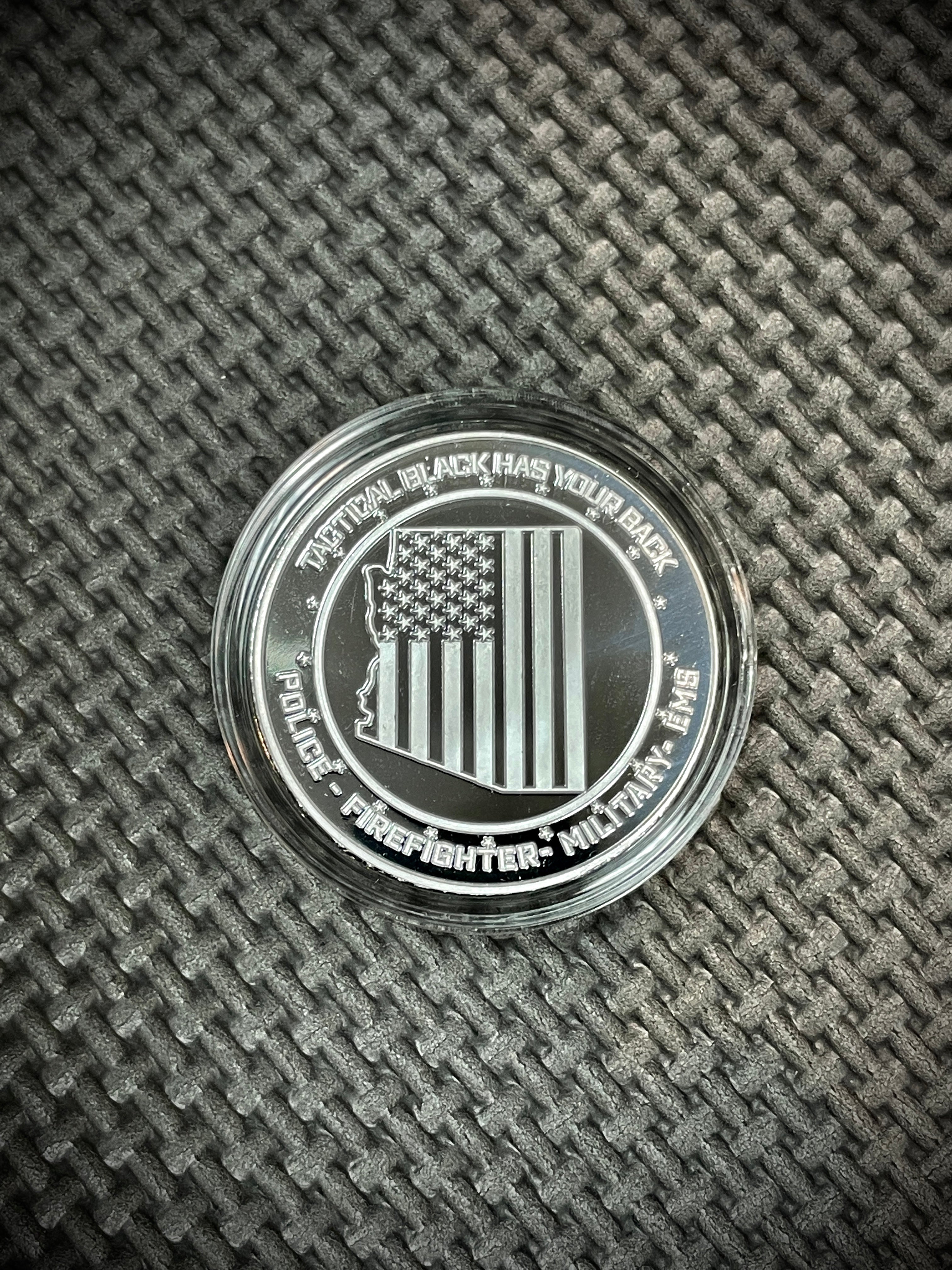 First Responder .999 Pure Silver Challenge Coin – Tactical Black Vault™