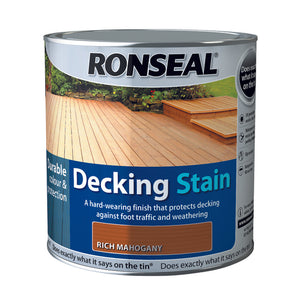 Ronseal Decking Stain 2 5l Rich Mahogany Barretts Of Maynooth