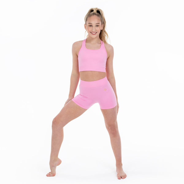 Flo Active Girls Satin Boxer Short in Pink