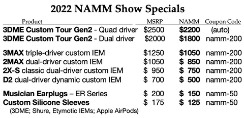 NAMM 2022 Show Specials