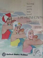 Vintage swim cap ad