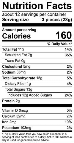 Let's Celebrate Truffle Bag Nutrition Facts