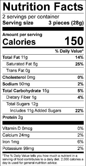 Crunchy Peanut Butter Favor Box Nutrition Facts
