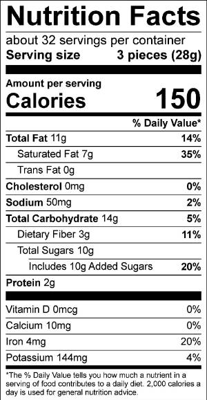 Mexican Hot Chocolate Truffle Nutrition Facts