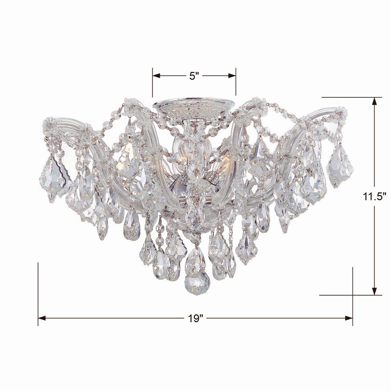 Crystorama 4437-CH-CL-MWP Maria Theresa Five Light Ceiling Mount