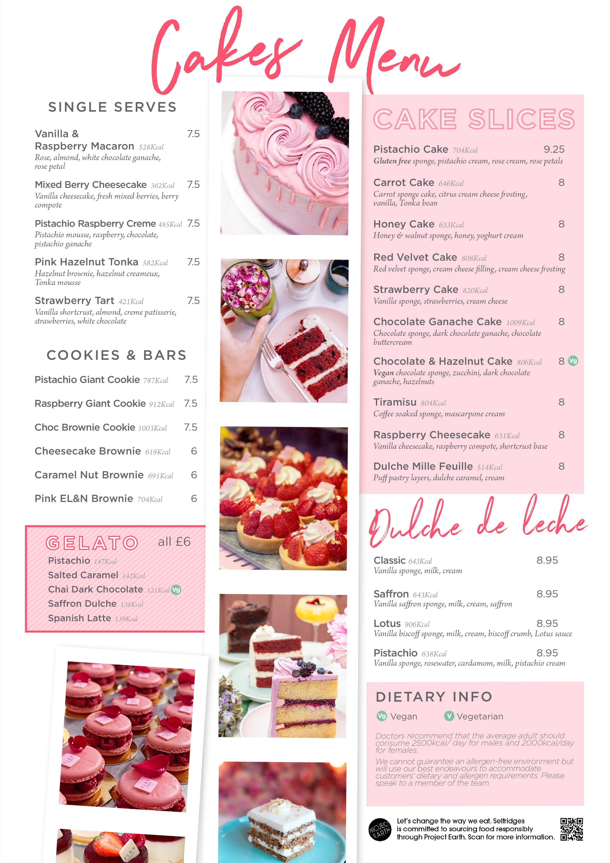 Selfridges London Menu EL&N London