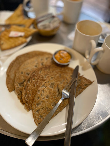 Local Millet Pancakes with Tomato Chutney