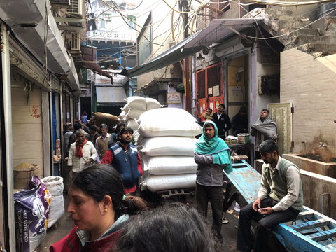 Heavy loads at Delhi Spice Market
