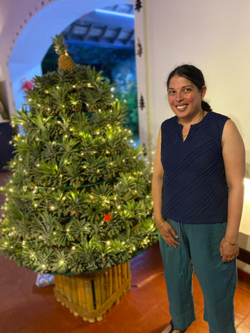 Christmas Tree made of Pineapple Tops