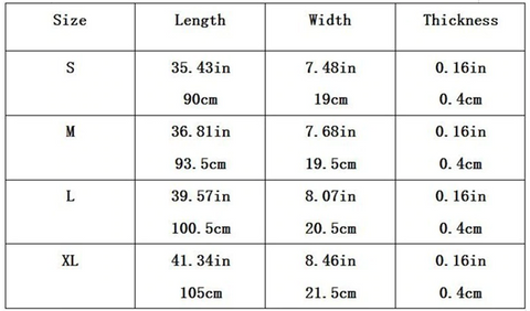 Sweet Sweat Size Chart