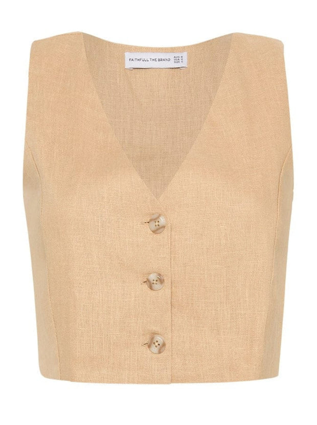 FAITHFULL THE BRAND Maya Linen Vest - Natural – Shop-Label