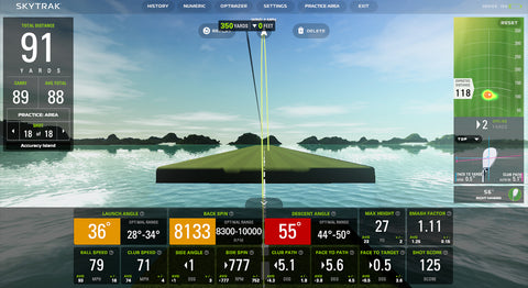 The new Accuracy Island driving range challenge on SkyTrak+ software