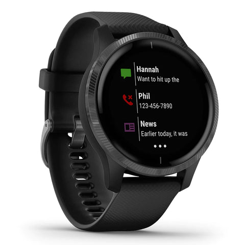 Garmin Venu fitness GPS watch with smart notifications ont he screen