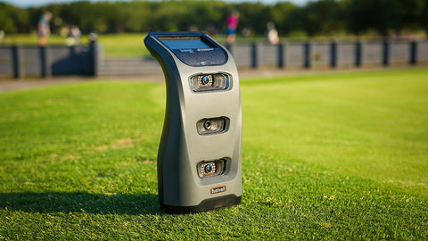 The Bushnell Launch Pro launch monitor and home golf simulator at the golf range