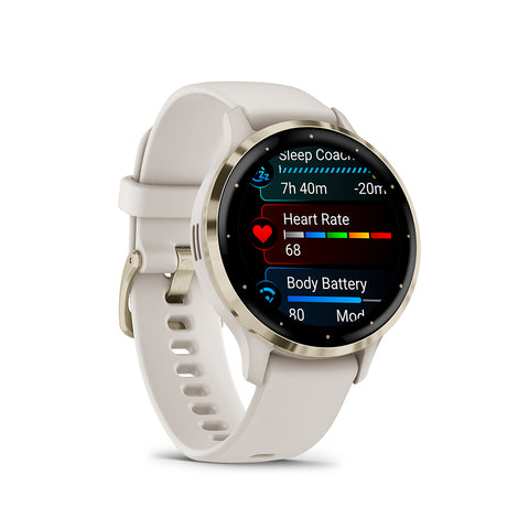 Garmin Venu 3/3S fitness GPS watch with health metrics on the display