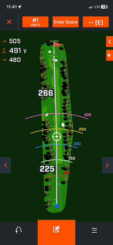 Image from the Bushnell Golf app paired with the Wingman 2 on Marc's phone