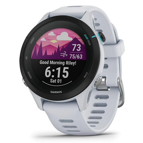 White Garmin Forerunner 255S Music