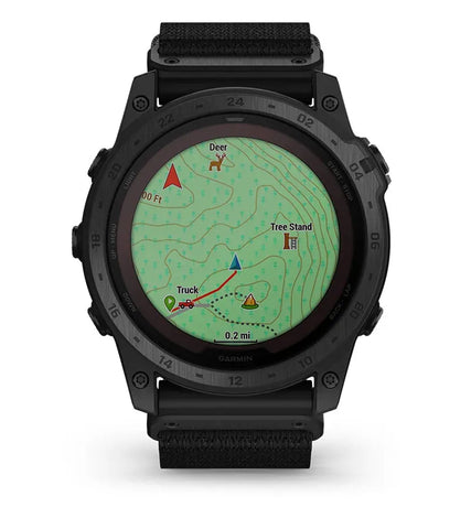 The Garmin tactix 7 with hunting maps on the display