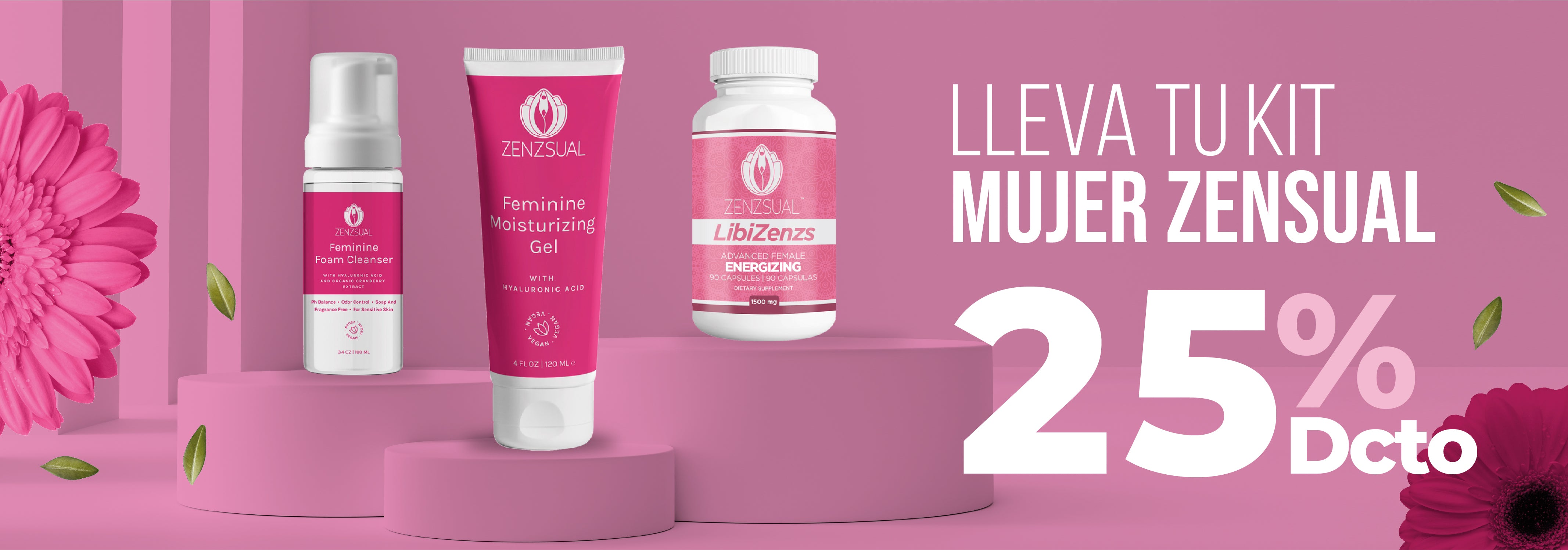 Gel Hidratante Femenino + Espuma Limpiadora Femenina + LibiZenzs Women Energizante