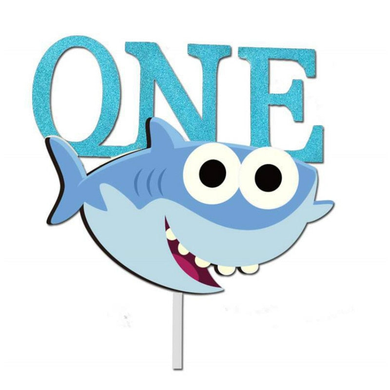 One Year Old Baby Shark Cake Topper Cheery Toppers