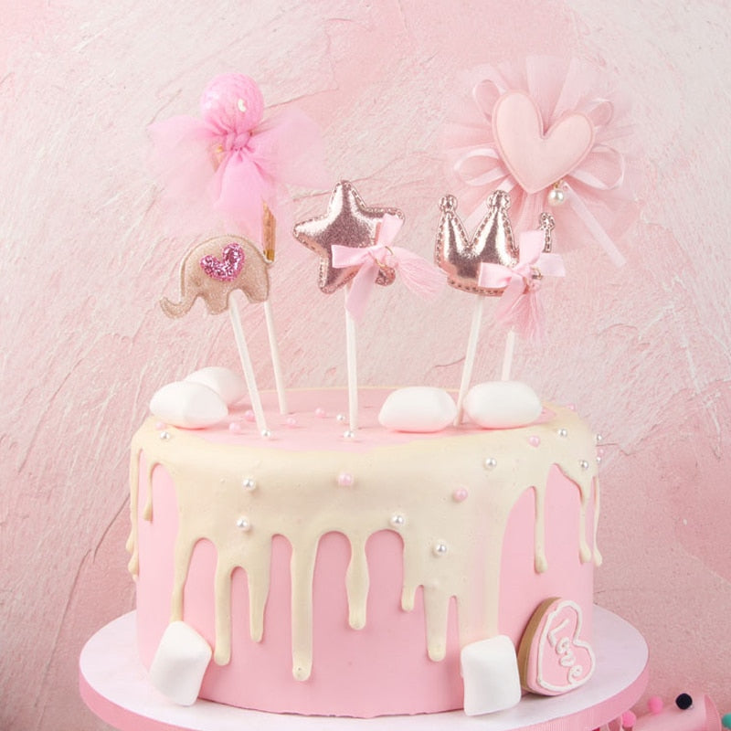 Baby Pink Princess Cake Topper Set Cheery Toppers
