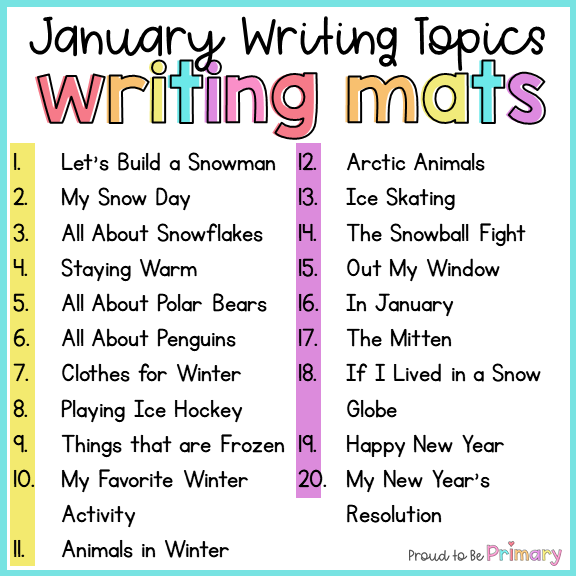 Writing Prompts Practice for January – Proud to be Primary