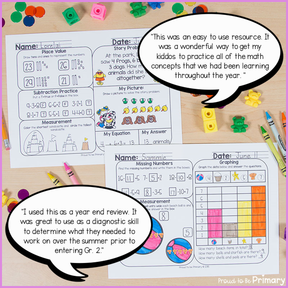 summer math review worksheets for first grade proud to be primary