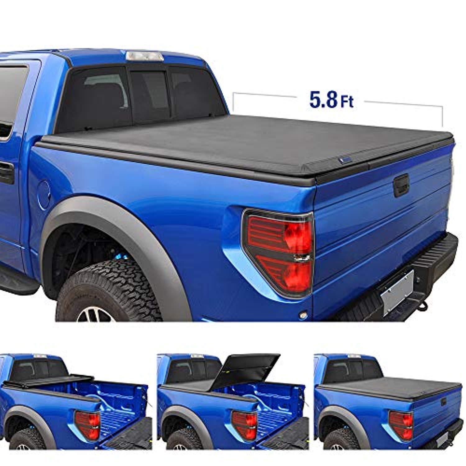 Tri Fold Tonneau Cover Tsa Fits 2014 2017 Silverado Sierra 1500 2015 Parts Source Usa Truck Auto