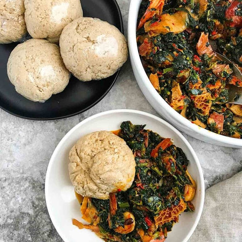 oat fufu and kale riro