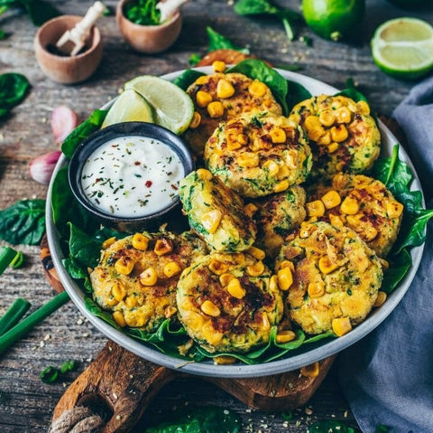 Vegan Zucchini Corn Fritters