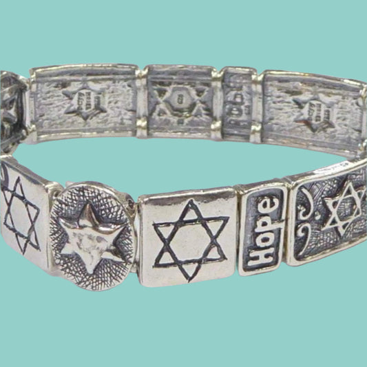 One of a kind star of David and charms boho wrapped bracelet on a leather  cordBluenoemi JewelryBracelets