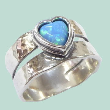 Bue opal silver rings