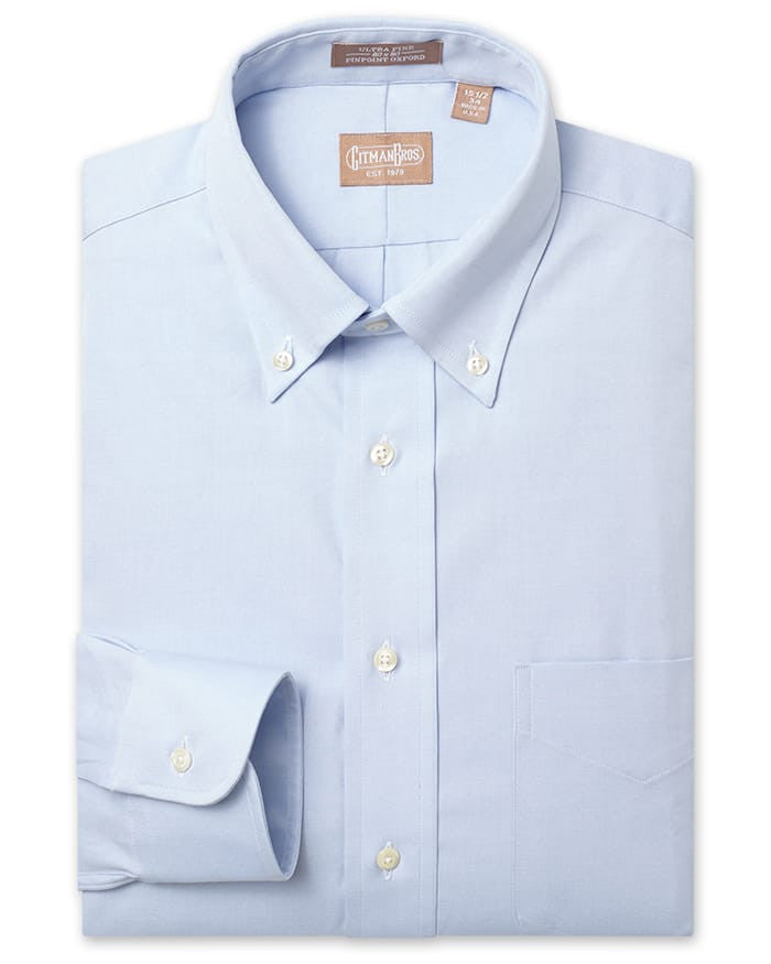 Button Down Pinpoint Light Blue - Classic