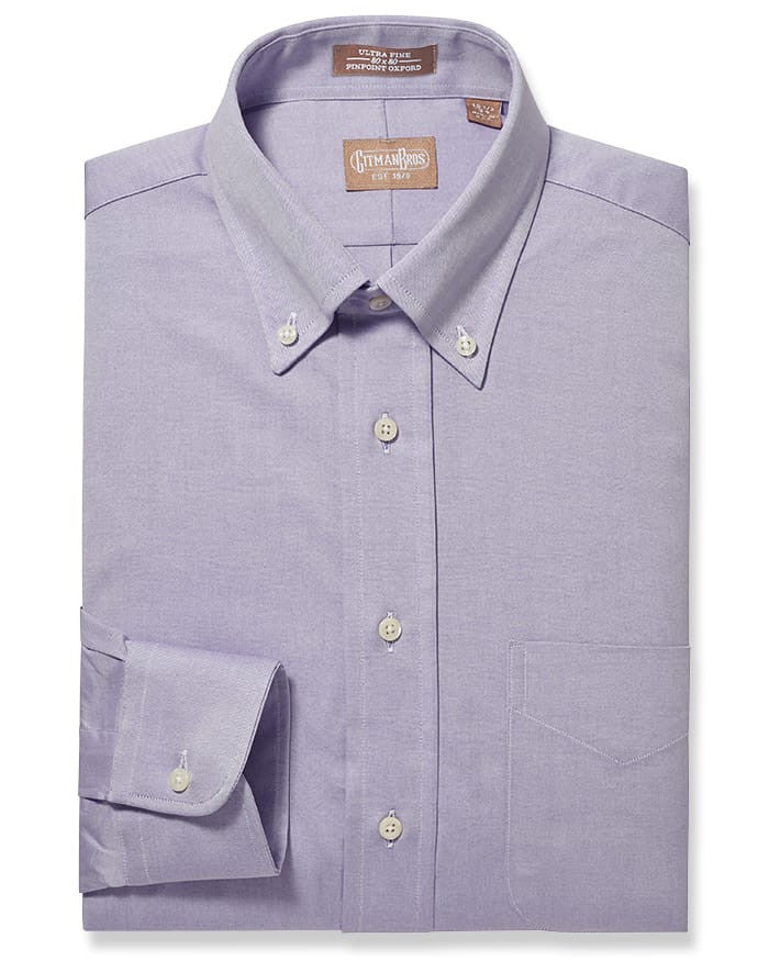 Button Down Pinpoint Lavender - Classic