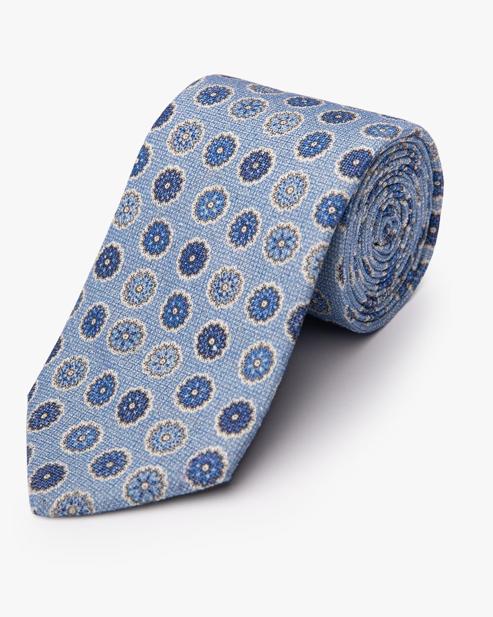 Light Blue Floral Medallion Tie