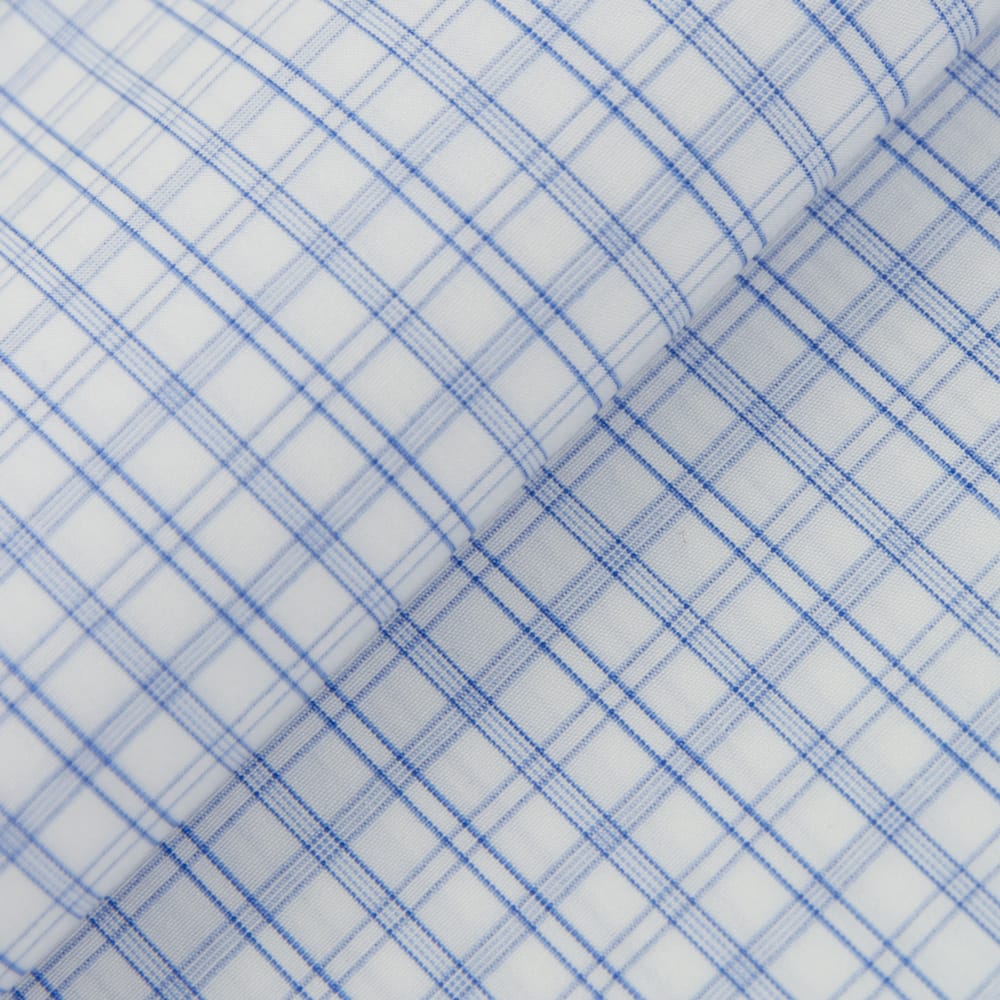 Blue 100's Broadcloth Check