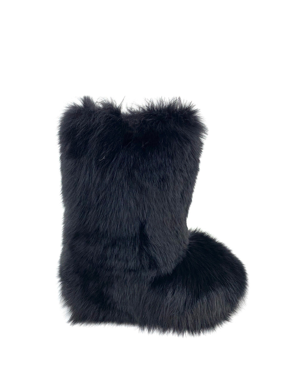 Dyed Black Fox Boots – Dennis Basso