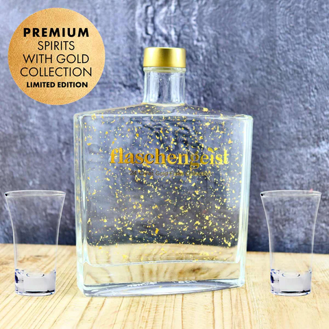 LUXE DECANTER - FILLED WITH  VODKA + 24CT GOLD FLAKES