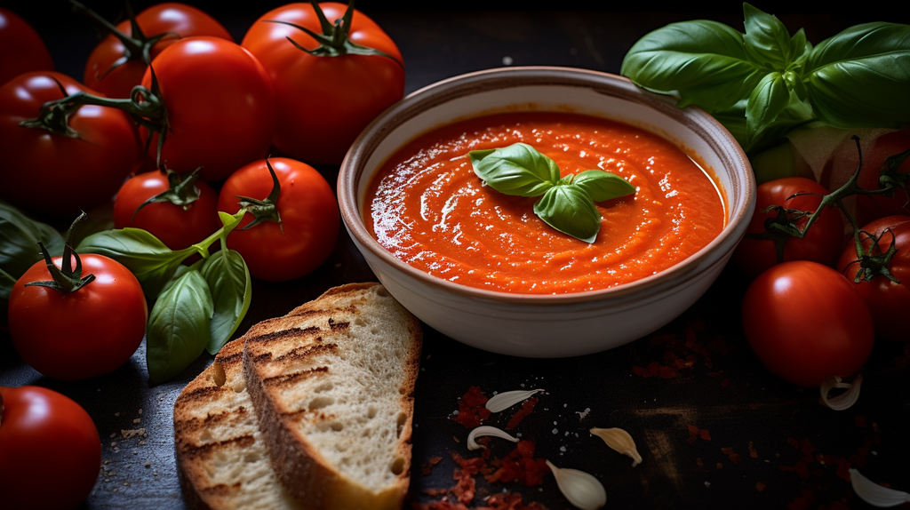 Roasted Roma Tomato and Red Pepper Soup