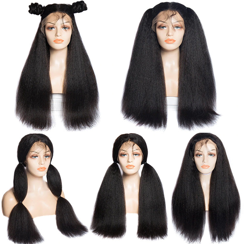 kinky straight lace front wigs hair style