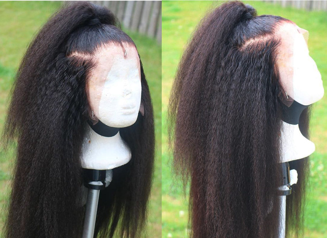 kinky straight lace front wigs real image show