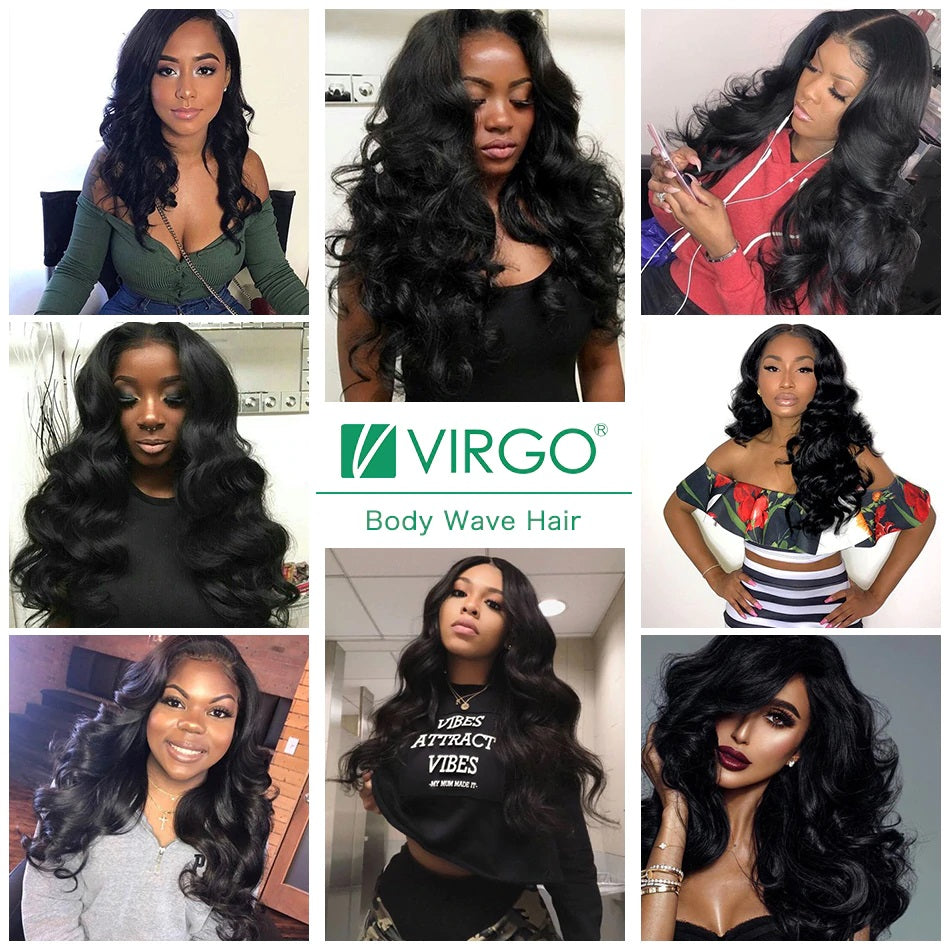 virgin remy body wave hair customer show in description