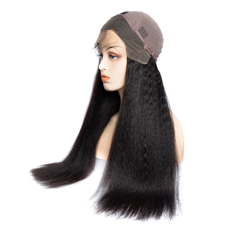 kinky straight lace front wigs front cap show