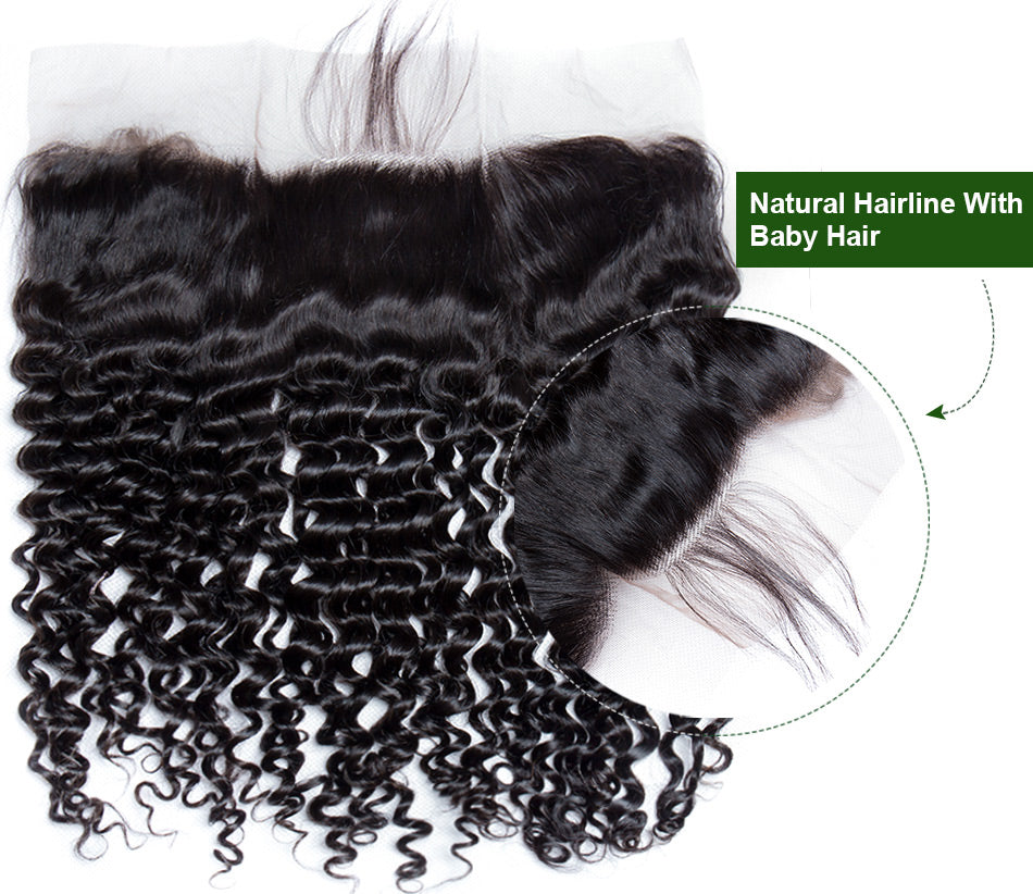 virgin remy curly hair lace frontal closure in description